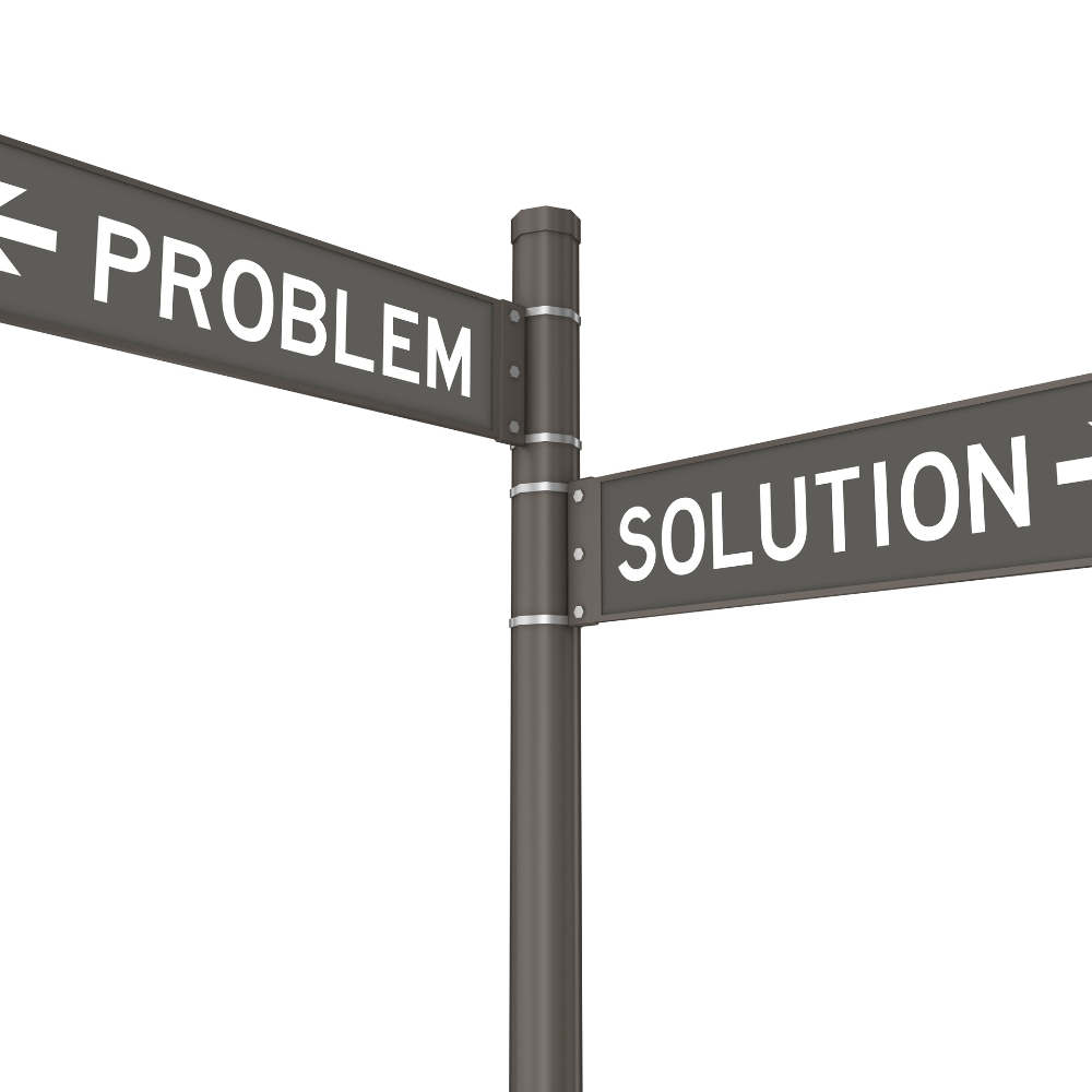 "A picture of a road sign with the text 'Problems Solutions' indicating a direction or path toward solutions for various issues." "A picture of a road sign with the text 'Problems Solutions' indicating a direction or path toward solutions for various issues."